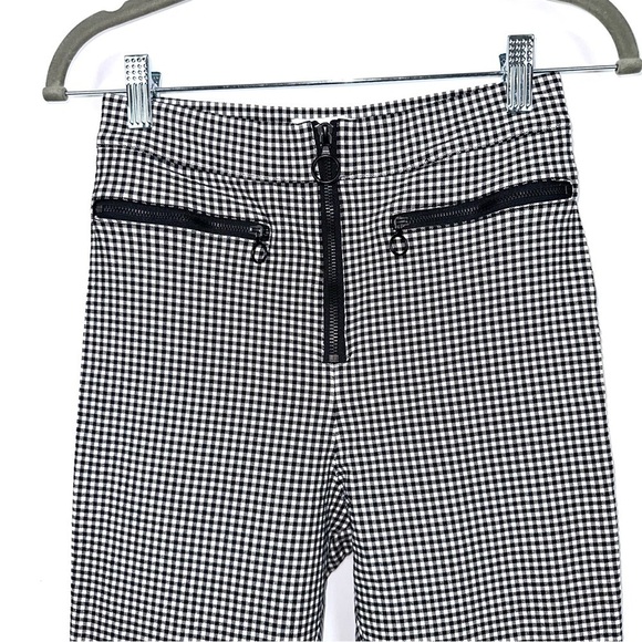 Urban Outfitters Susie High Rise Gingham Plaid Black White Pants sz 6 - Picture 6 of 16